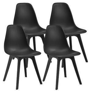 Étkezőszék szett Lendava 4 db design szék műanyag 83x54x48 cm fekete