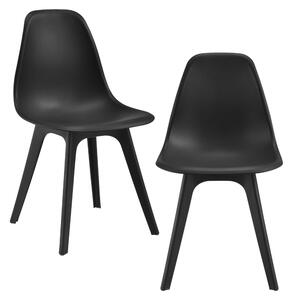 Étkezőszék szett Lendava 2 db design szék műanyag 83x54x48 cm fekete