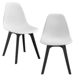 Étkezőszék szett Lendava 2 db design szék műanyag 83x54x48 cm fehér és fekete
