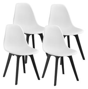 Étkezőszék szett Lendava 4 db design szék műanyag 83x54x48 cm fehér és fekete