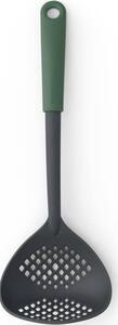 Brabantia Tasty+ Cook & Serve szűrőkanál, beépített serpenyőtartóval, akasztóval, hőálló, műanyag, platinazöld - 122767