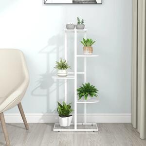 VidaXL fehér 5 szintes acél virágtartó állvány 43 x 22 x 98 cm