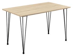 Étkezőasztal hajtűlábakkal Cantenbury 4 személyes design konyhai asztal 120 x 70 cm tölgyfa-hatás