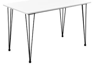 Étkezőasztal hajtűlábakkal Cantenbury 4 személyes design konyhai asztal 120 x 70 cm fehér