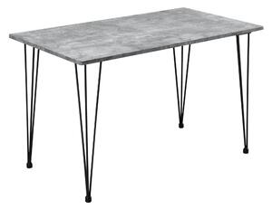 Étkezőasztal hajtűlábakkal Cantenbury 4 személyes design konyhai asztal 120 x 70 cm beton-hatás