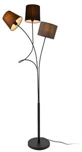 Állólámpa Treviso 3-ágú fekete-barna-szürke 146 cm
