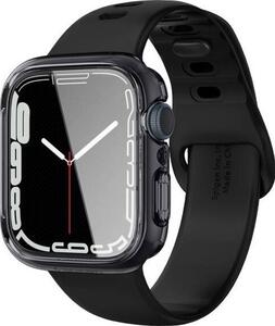 Apple Watch Series 9 45mm Spigen Ultra Hybrid Műanyag Óra Keret Ütésállóság Átlátszó/Sötétszürke