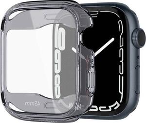 Apple Watch Series 9 45mm Spigen Ultra Hybrid Műanyag Óra Keret Ütésállóság Átlátszó/Sötétszürke