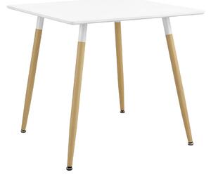 3 személyes étkezőasztal ABNA-0611 négyszögletes asztallappal fehér-bükkfa