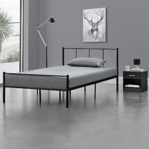Fémkeretes ágy, kopásálló, Fekete, 200cm x 120cm