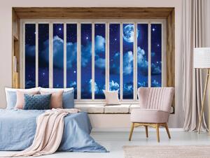 Fotótapéta - Éjszakai égbolt az ablakban (152,5x104 cm)