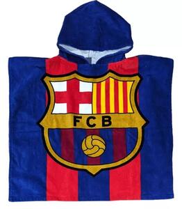 FC Barcelona Baba poncsó törölköző (60 x 120 cm) - Kék/Piros mintás