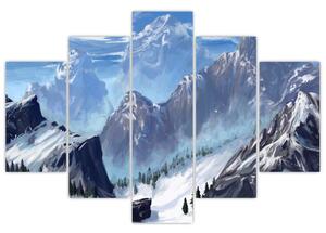 Kép - Festett hegyek (150x105 cm)