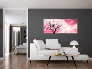 Rózsaszín fa képe (120x50 cm)
