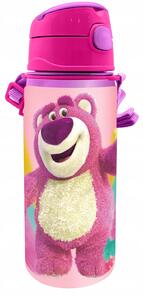 Disney Játékháború Lotso Alumínium Szívószálas Kulacs Akasztóval 600 ml