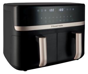 Russell Hobbs Satisfry 9L dupla kosáras forrólevegős sütő, fekete/pezsgő