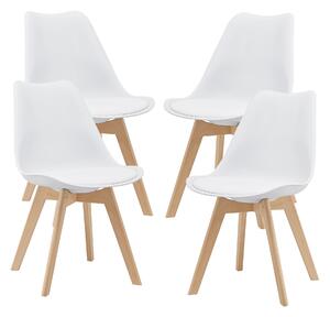 Étkezőszék szett - 4 darabos Dubrovnik párnázott, műbőr borítású ülőfelület Ülésmagasság: kb. 45 cm széklábak: bükkfa fehér