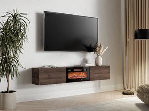 TV-állvány Donos III, Edzett üveg, Laminált forgácslap, 33x180x32cm, Dió