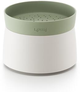 Lékué Microwave Quinoa & Rice Cooker quinoa és rizsfőző tál mikrohullámú sütőbe, 1L-es tartály, szűrős fedővel, hőálló, műanyag, fehér test, zöld fedél - 887864