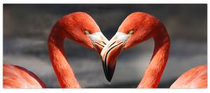 Két szerelmes flamingó képe (120x50 cm)