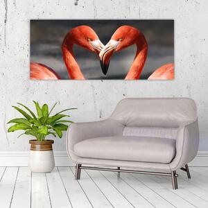 Két szerelmes flamingó képe (120x50 cm)