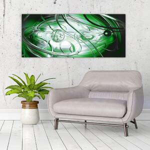 Zöld absztrakt kép (120x50 cm)