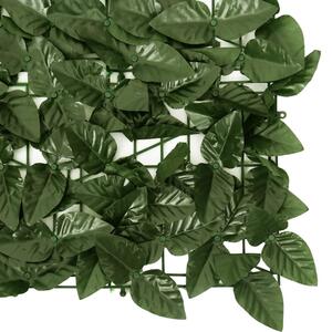 VidaXL sötétzöld leveles erkélyparaván 200 x 100 cm
