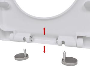 VidaXL fehér szögletes gyorskioldó WC-ülőke lassan csukódó fedéllel