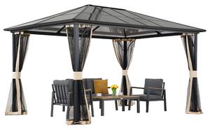 Modern kerti pavilon Santiago 3x3.6m szúnyoghálóval Garden Point