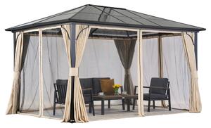 Modern kerti pavilon Santiago Premium 3x3.6m Garden Point bézs színben