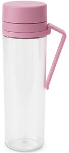 Brabantia Make & Take Water Bottle with Strainer vizespalack 500 ml, szűrőbetéttel gyümölcsök számára, fogantyúval, szivárgásmentes, műanyag, átlátszó/rózsaszín-lila - 241086