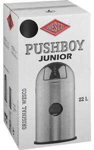 WESCO Pushboy Junior 22 literes nyomófedeles fém szemetes - Matt grafit