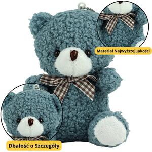 Teddy Mackó Plüss Kulcstartó Medál Dekoráció Tengerészkék 8 cm – 22493