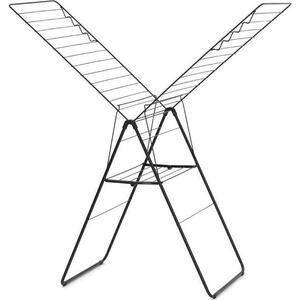 Brabantia HangOn Drying Rack ruhaszárító állvány, 25m szárítási hossz, 8db ruhaakasztó kampó, 12kg teherbírás, összecsukható, acél, matt fekete - 403460