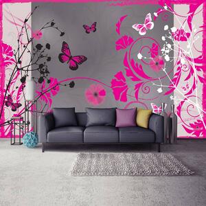 Fotótapéta - Rózsaszín pillangók (152,5x104 cm)