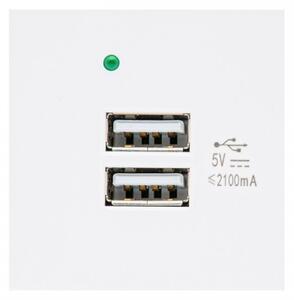 Maclean MCE728W 2xUSB fali aljzat - Fehér
