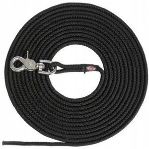 Trixie Tracking lead, trigger snap hook, round, S–L: 20m/ø6mm,black