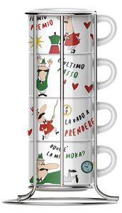 Bialetti Cappuccino csésze szett állvánnyal (4db)