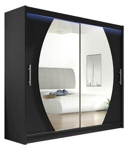 Gardróbszekrény Closico Pallor IV, Laminált forgácslap, 215x180x58cm, Fekete