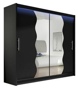 Gardróbszekrény Closico Pallor X, Laminált forgácslap, 215x180x57cm, Fekete