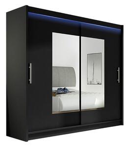 Gardróbszekrény Closico Pallor VII, Laminált forgácslap, 215x180x58cm, Fekete