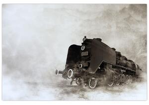 Kép - Vonat a ködben (90x60 cm)