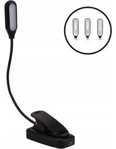 Lampka biurkowa Bounn Lampka LED nocna z klipsem na ksiÄÅ¼kÄ USB czarna
