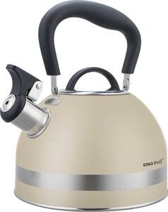 KingHoff KH-1854 Elektromos Teáskanna Sípszóval 1.8L Bézs