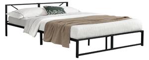 Fémkeretes ágy Meran, 180 x 200 cm, acél, fekete, 2 személyes, ágyráccsal