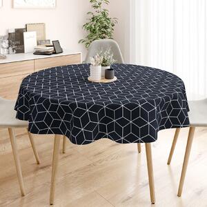 Goldea pamut asztalterítő - mozaik mintás, sötétkék alapon - kör alakú Ø 120 cm