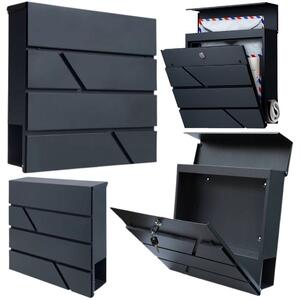 Nagy Postaláda Leveleknek és Újságoknak, Antracit, 37x37x11 cm – 26730