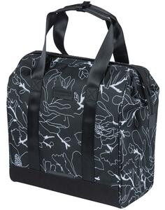 Sakwa miejska pojedyncza BASIL GRAND FLOWER BICYCLE SHOPPER 23L, MIK Hooks System, black (NEW 2026)