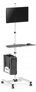 Maclean MC-793 W 17"-32" LCD TV / Monitor gurulós padló tartó állvány - Fehér