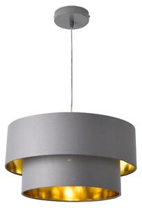 Függőlámpa Lopar mennyezeti lámpa E27 fém+textil szürke-arany lámpabúra Ø 40 cm